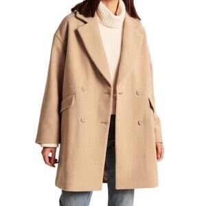 Abercrombie & Fitch Beige Double-Breasted Wool Coat